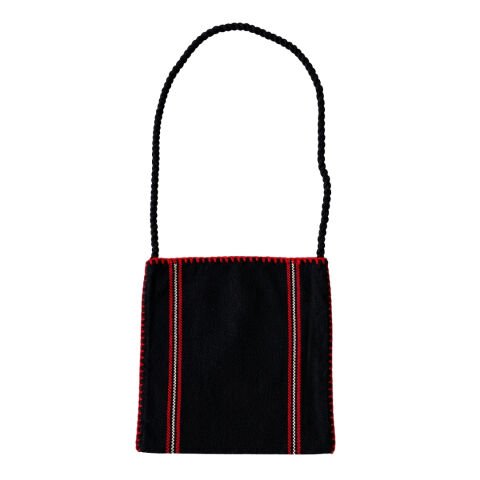 Karacakılavuz Dimi Weave Ram's Horn Motifed Black Bag 25 x 26 Cm
