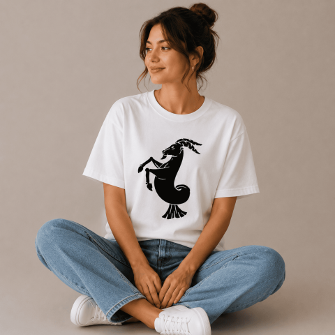 Kastamonu Block Print Capricorn Unisex Oversize T-Shirt
