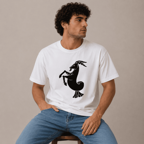 Kastamonu Block Print Capricorn Unisex Oversize T-Shirt